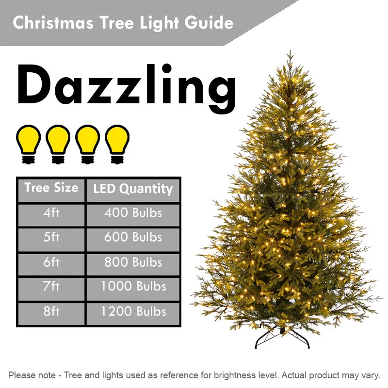 3FT Prelit Artificial Christmas Tree Fiber Optic LED Light Holiday Home Xmas Decoration Tree with Foldable Feet