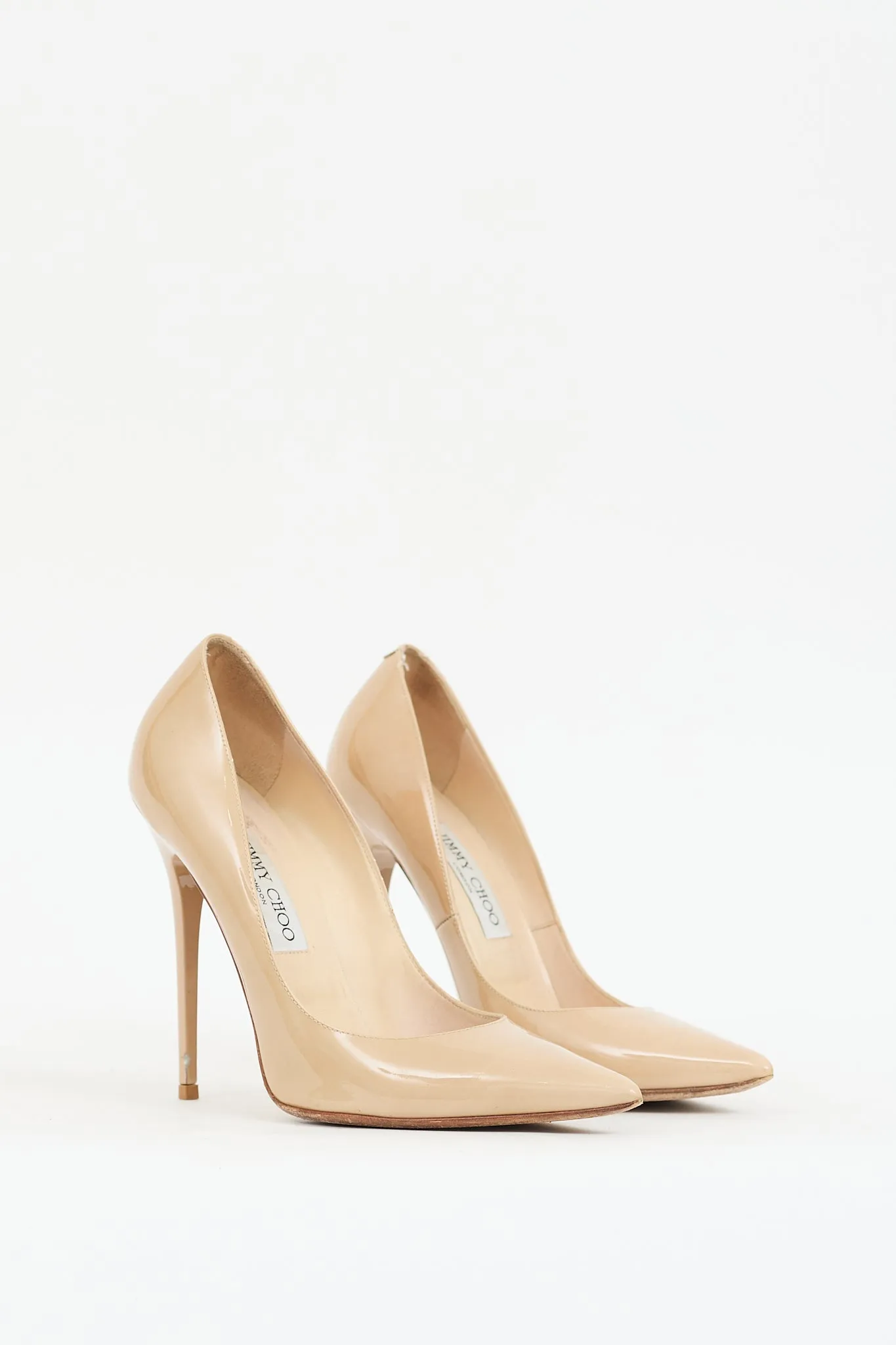 Beige Patent Romy Pointed Toe Pump