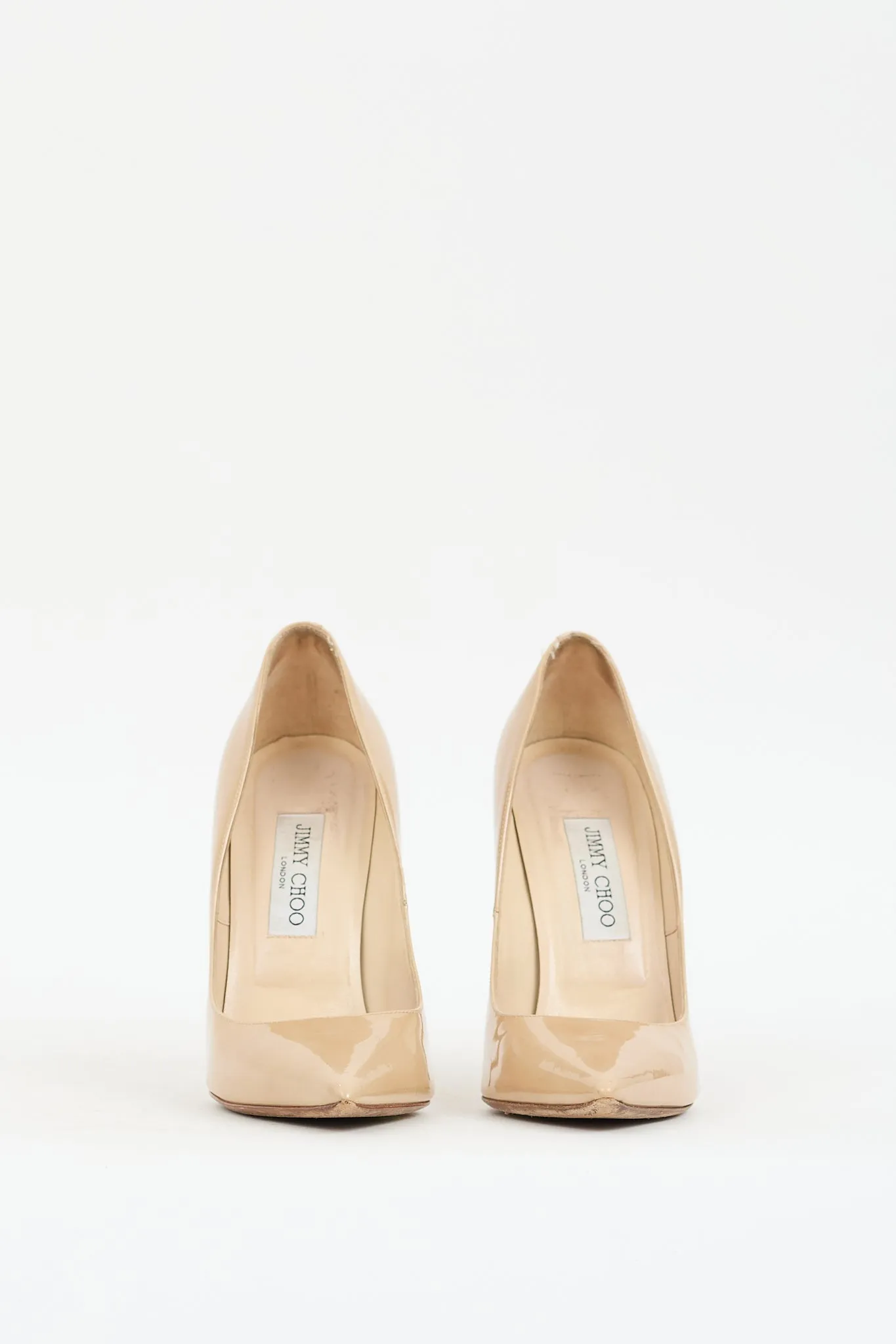 Beige Patent Romy Pointed Toe Pump