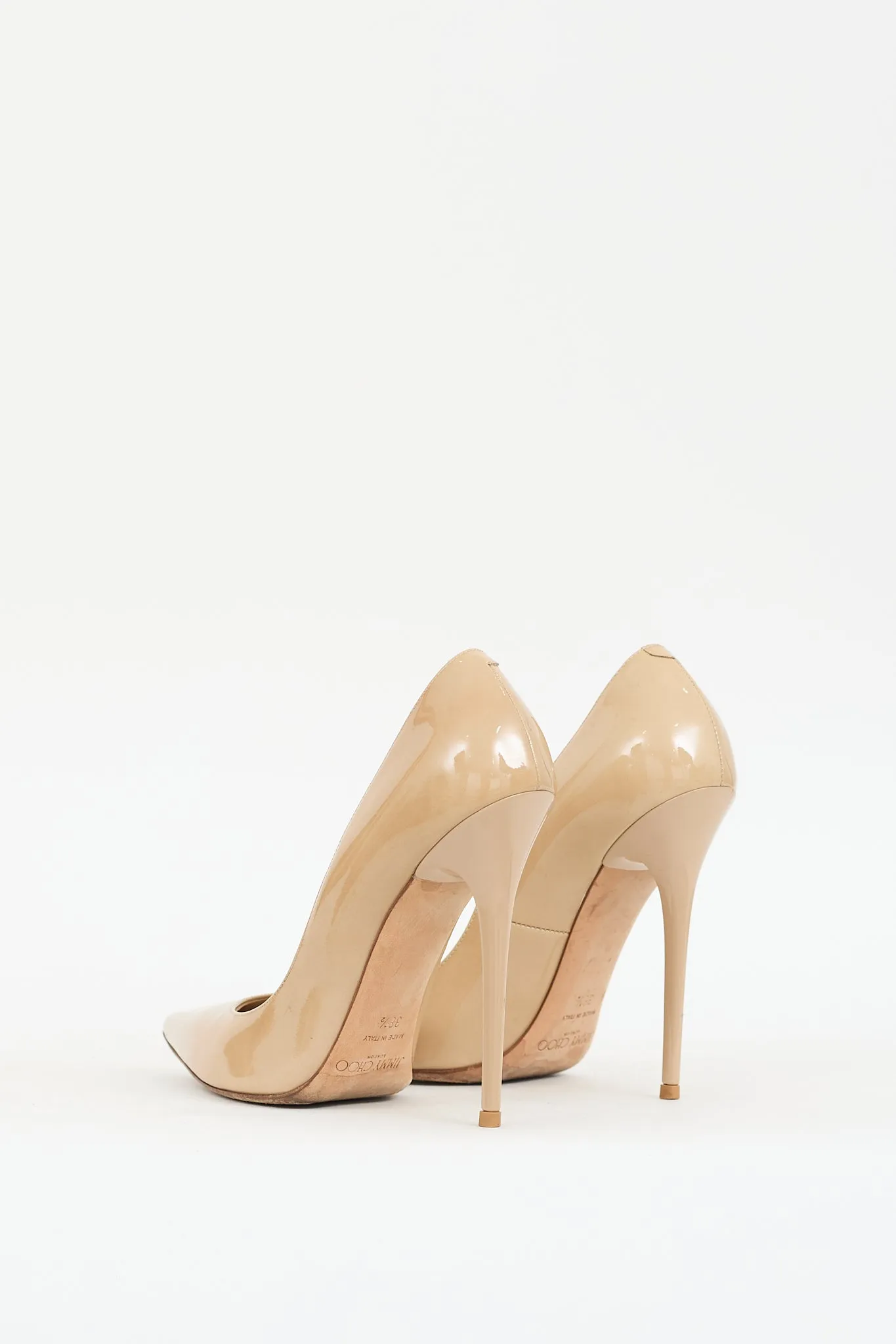 Beige Patent Romy Pointed Toe Pump