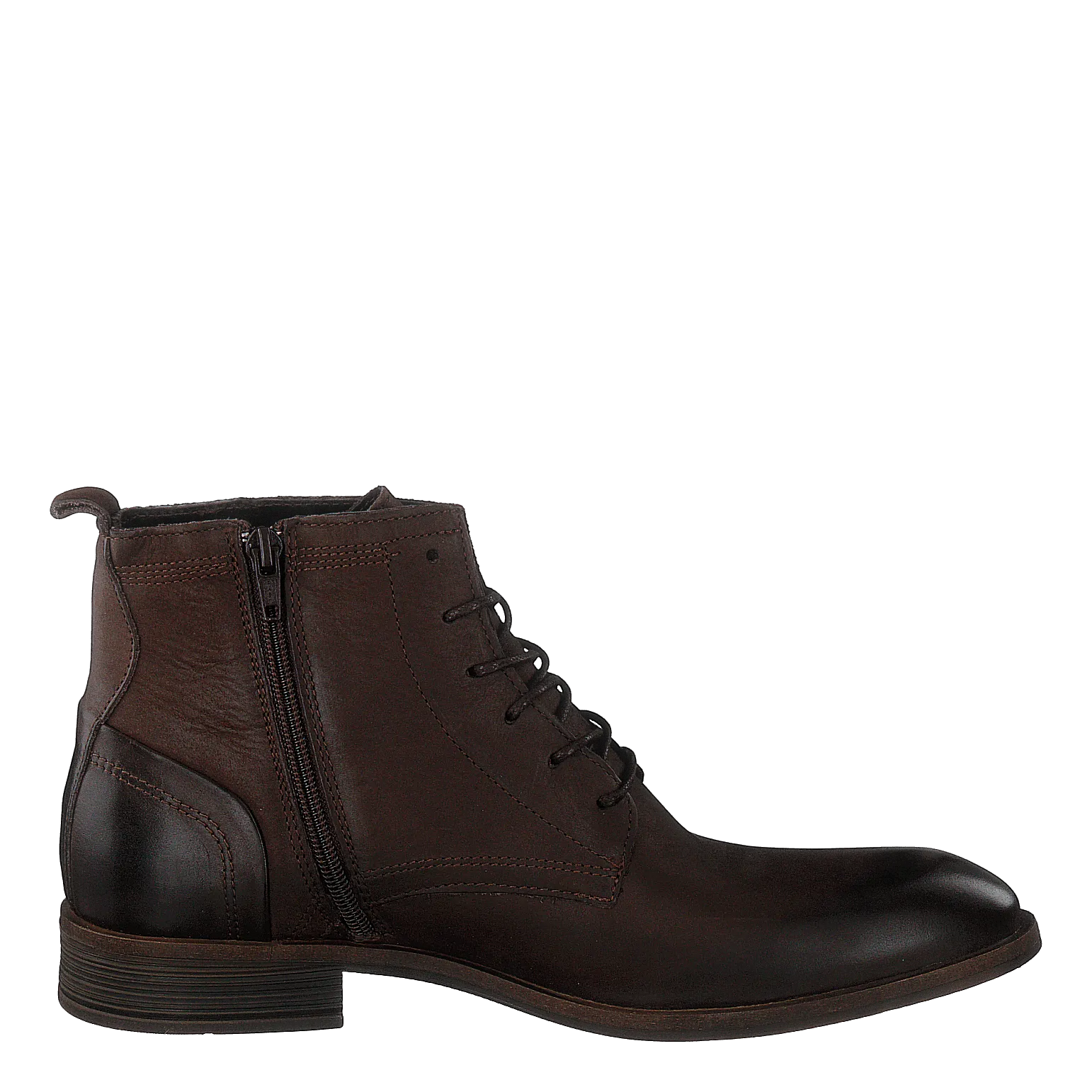 Biabyron Leather Lace Up Boot Dark Brown