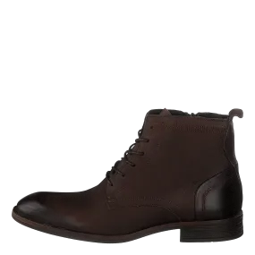 Biabyron Leather Lace Up Boot Dark Brown