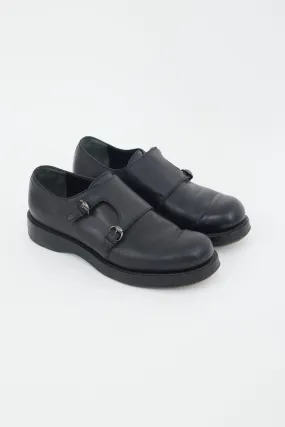 Black Leather Monk Strap Shoe