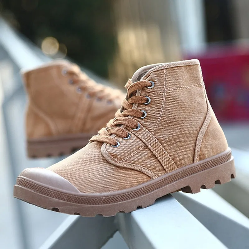 Canvas Shoes Men Casual High-top ShoesThick-soled Shoes Comfortable Sports