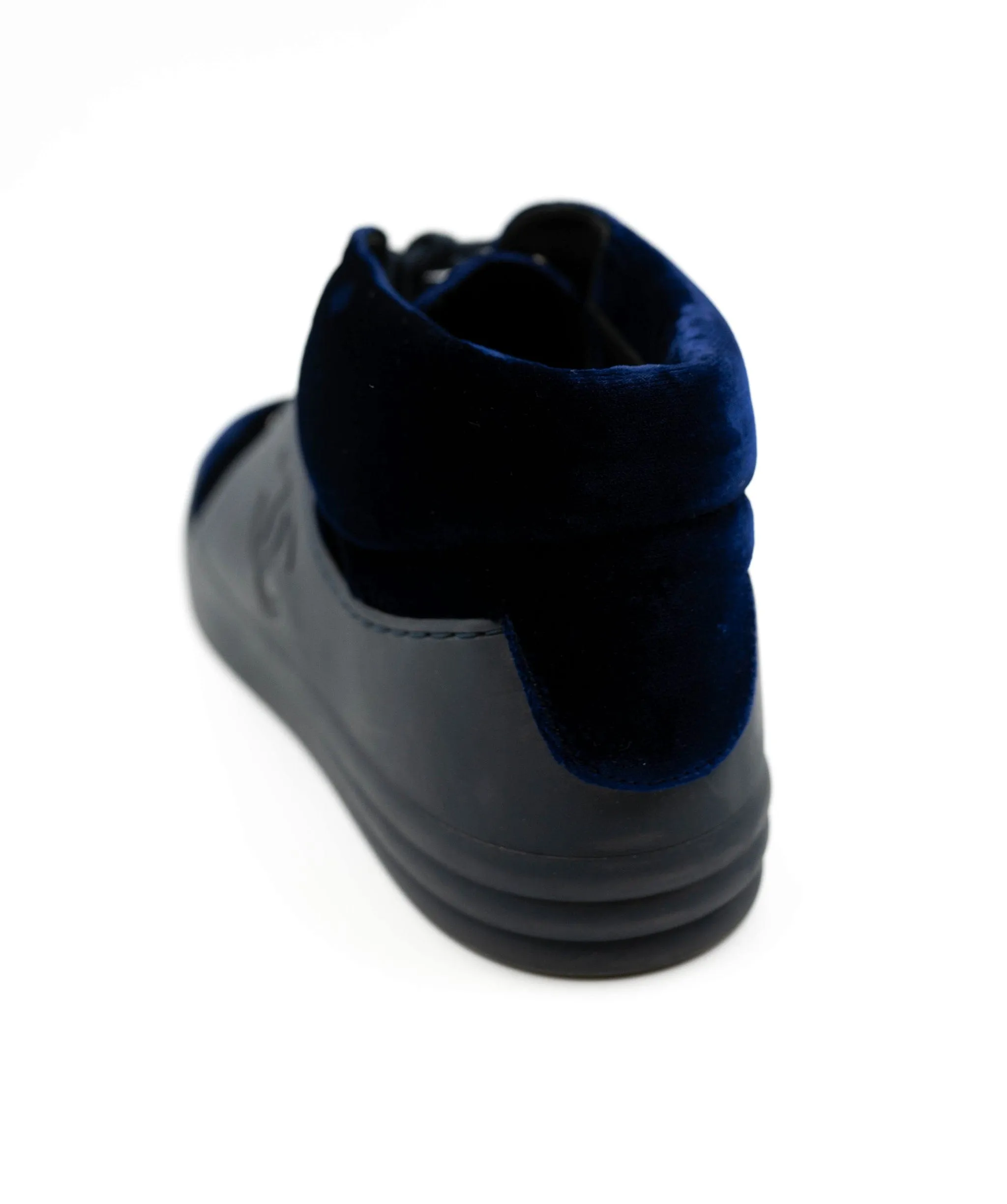 Chanel Navy Velvet/Leather Trainers Size 40.5