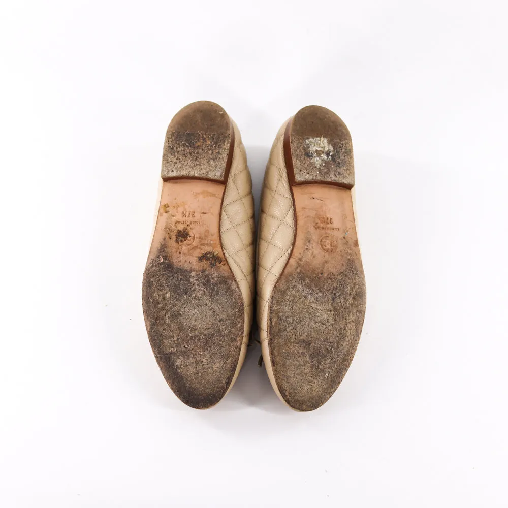 Chanel Nude Classic Grained Leather CC Flats