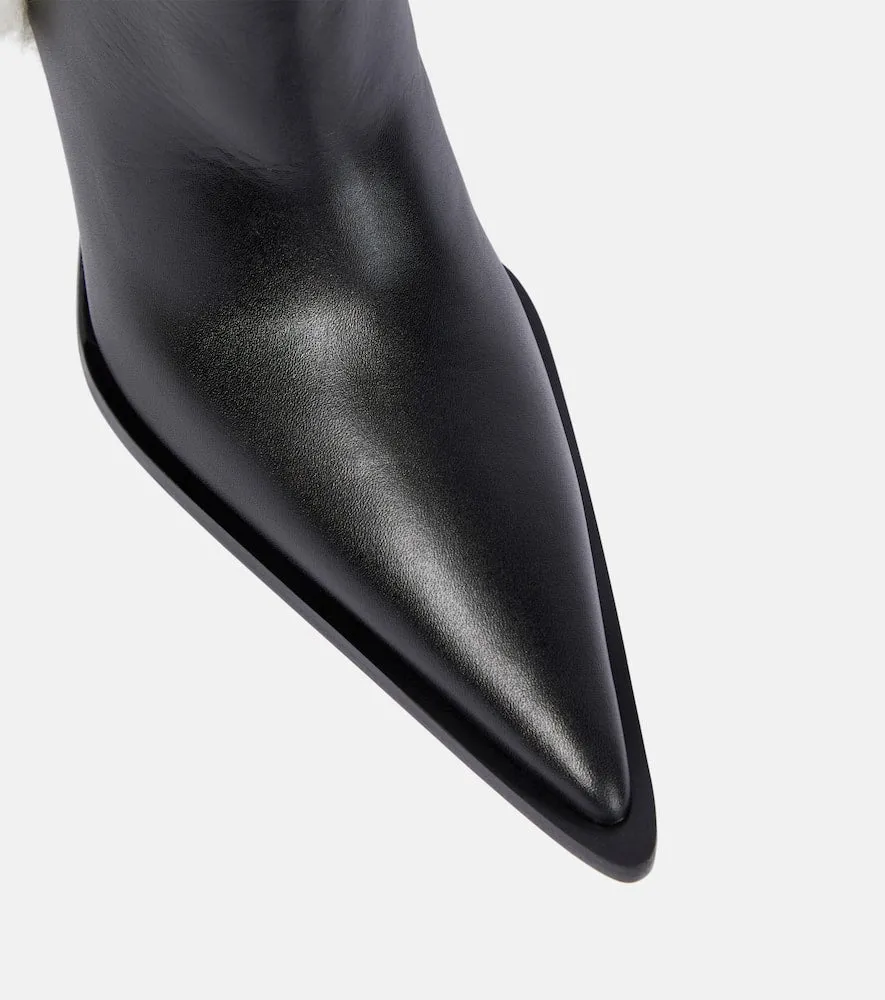 Coperni Bridge faux shearling-trimmed knee-high boots