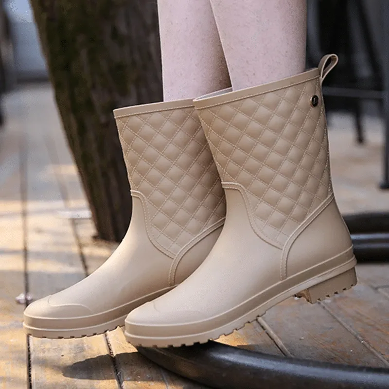 Cuzcare Women Rain Boots Orthopedic Mid Calf Shoes