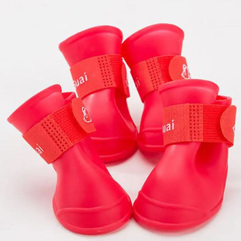 Dog silicone rain boots