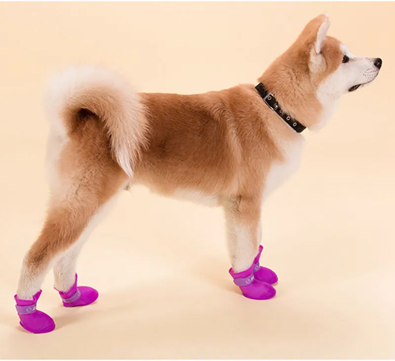 Dog silicone rain boots