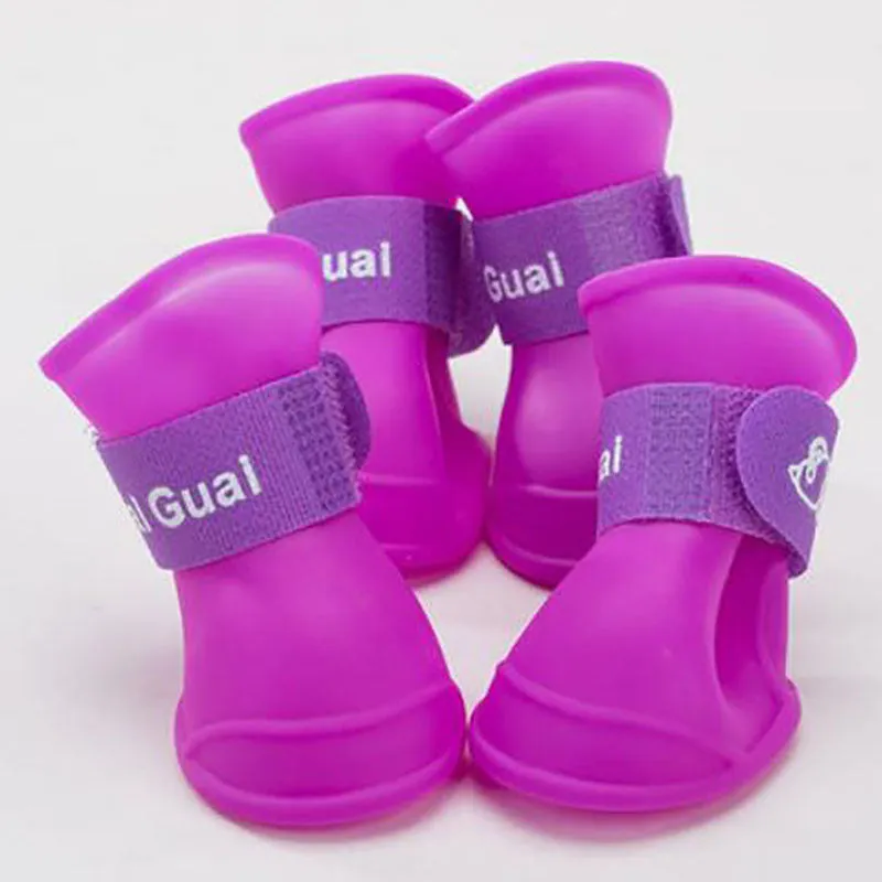 Dog silicone rain boots