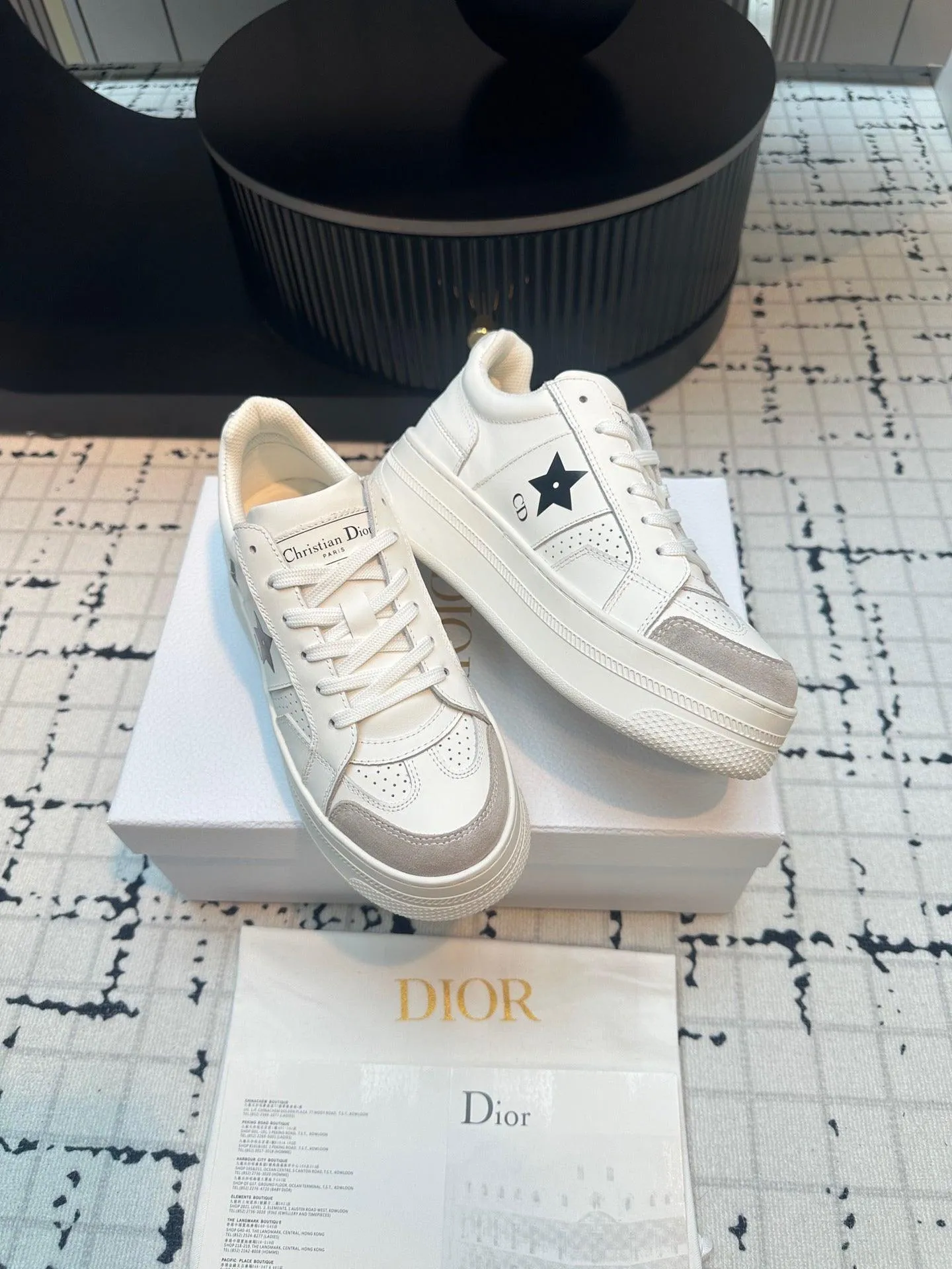 DOR Star Platform Sneaker White Calfskin and Suede-161