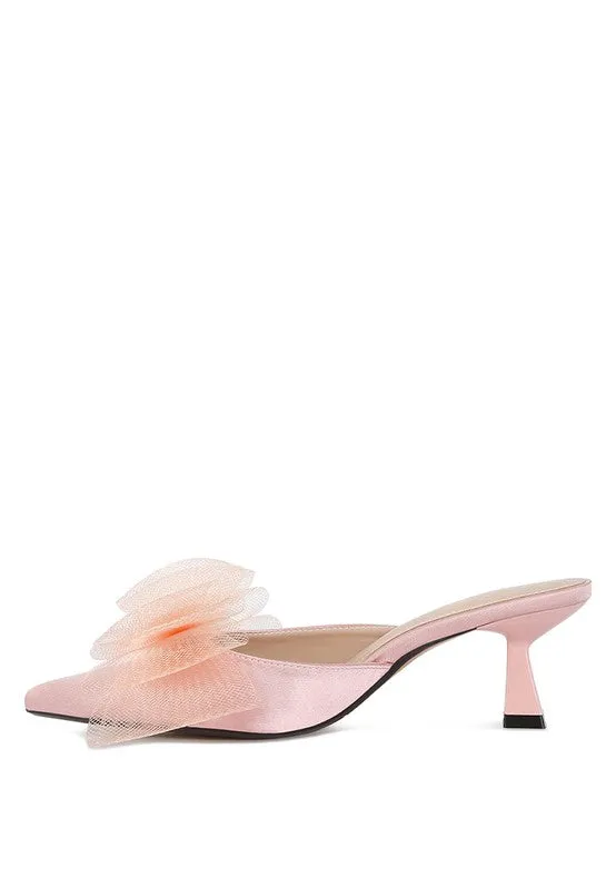 Elegance Unveiled Organza Bow Mules