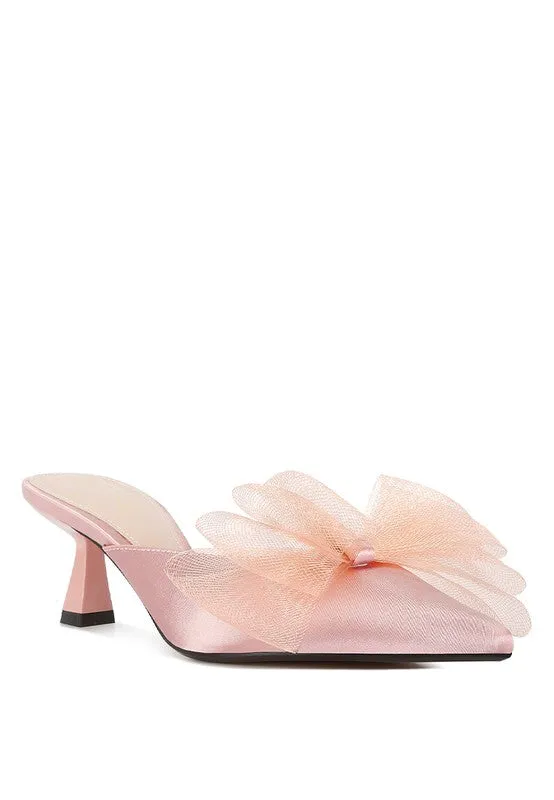 Elegance Unveiled Organza Bow Mules