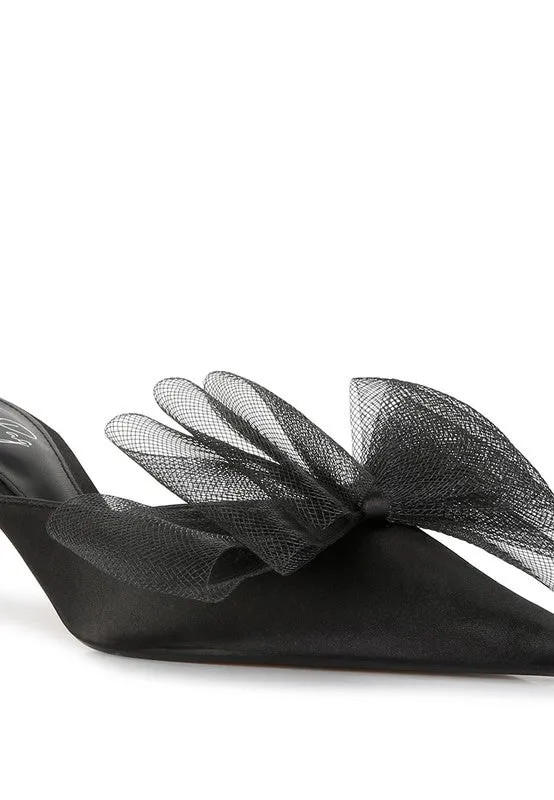 Elegance Unveiled Organza Bow Mules