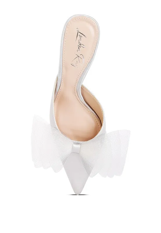 Elegance Unveiled Organza Bow Mules