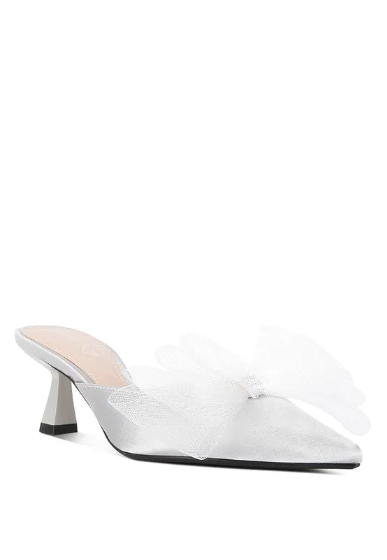 Elegance Unveiled Organza Bow Mules