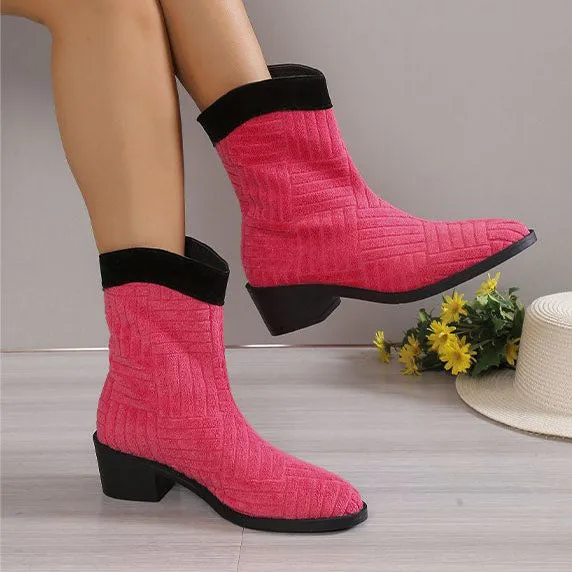 elveswallet Plush colorful mid-calf boots