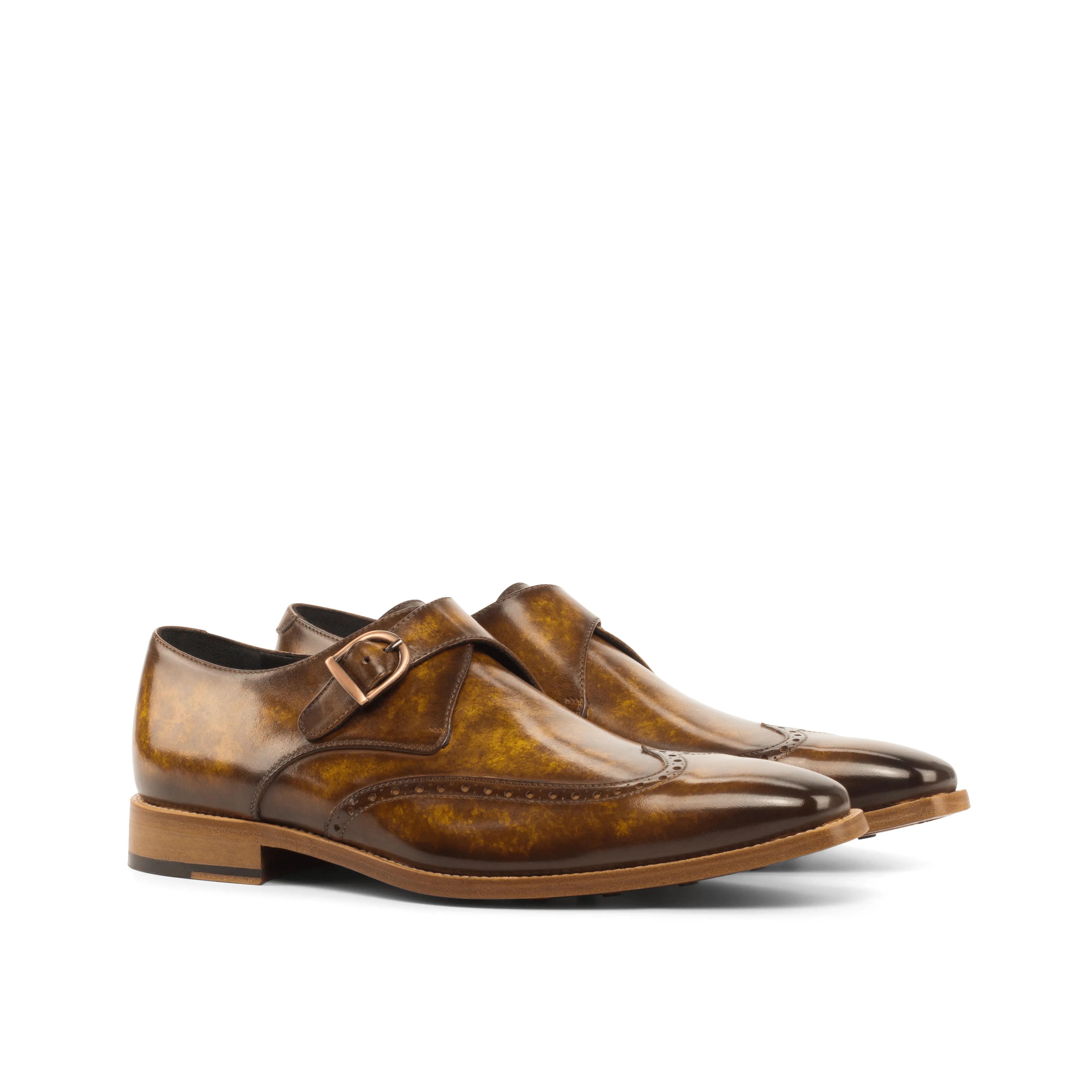 Fire Patina Single Monk Shoes