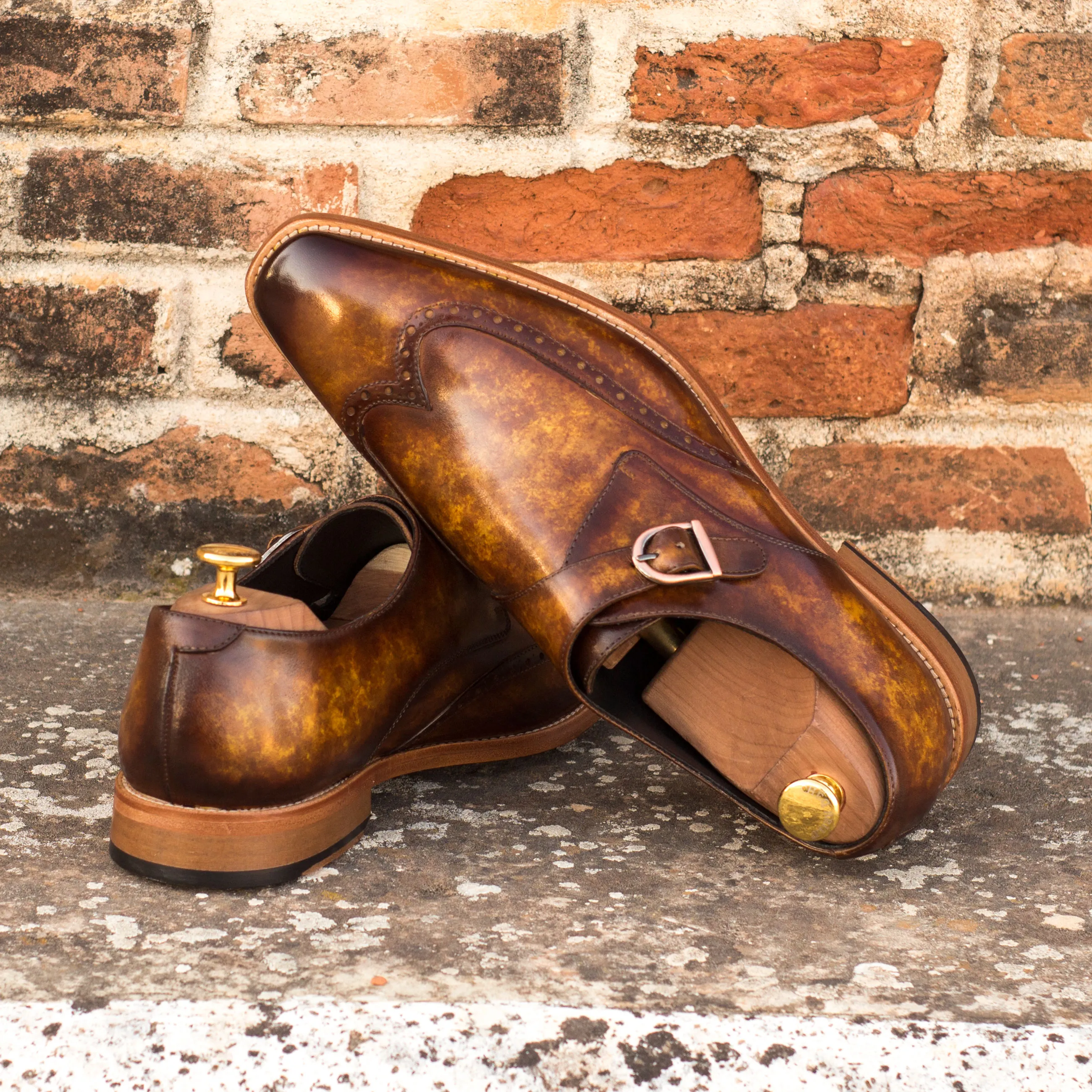 Fire Patina Single Monk Shoes