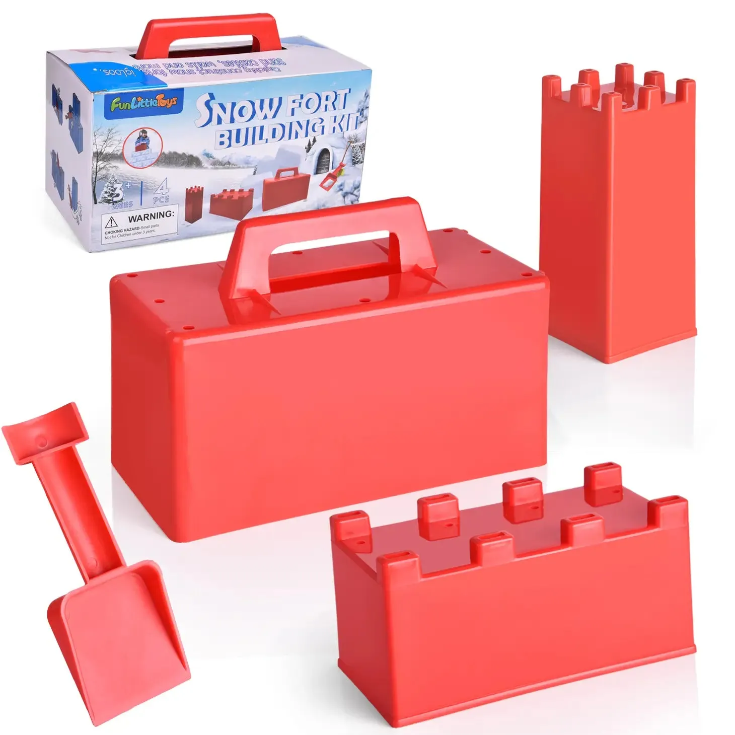 Fun Little Toys 4 pc Snow and Sand Fort Building Blocks