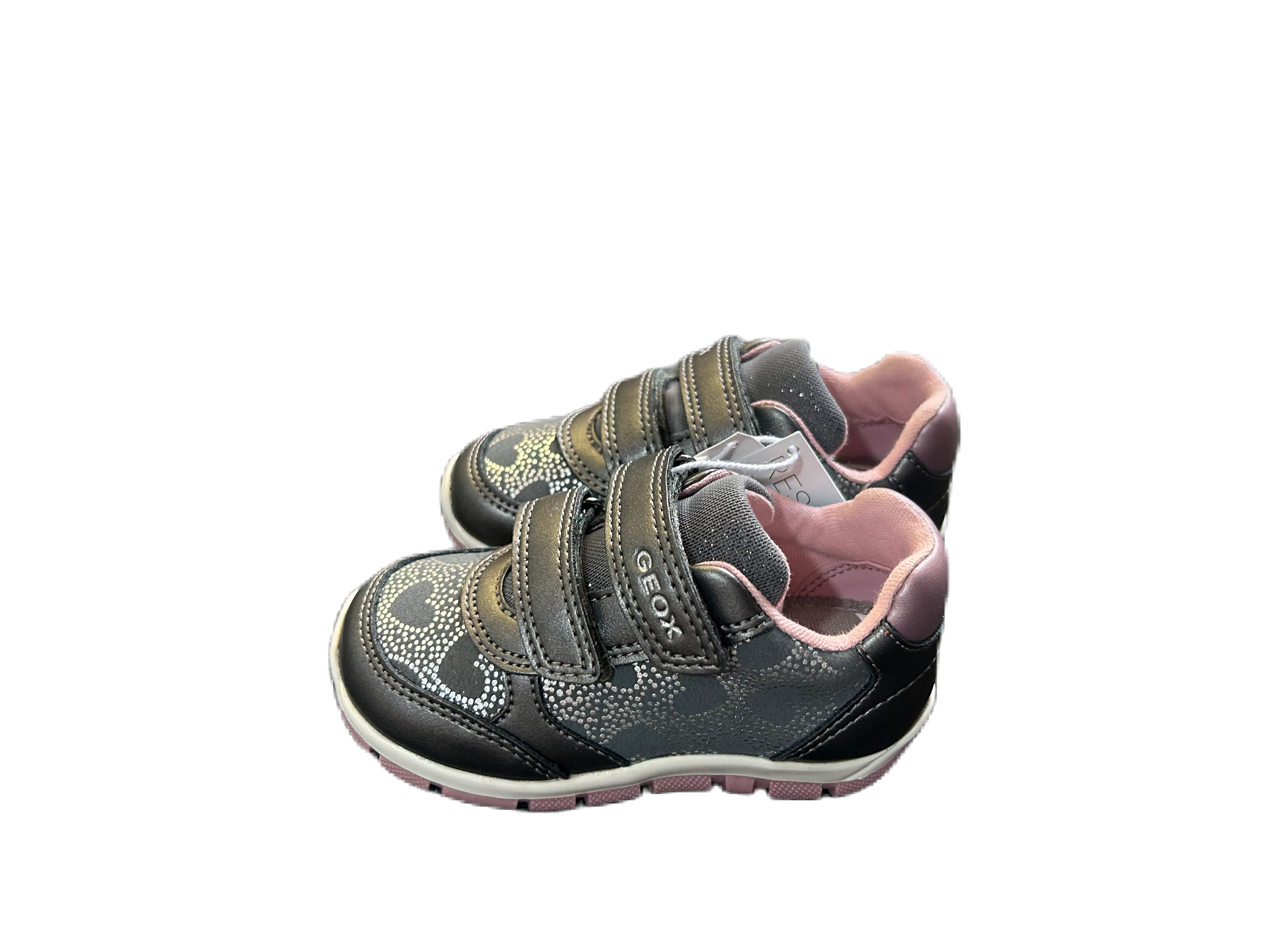 Geox B Heirs grey and pink trainer