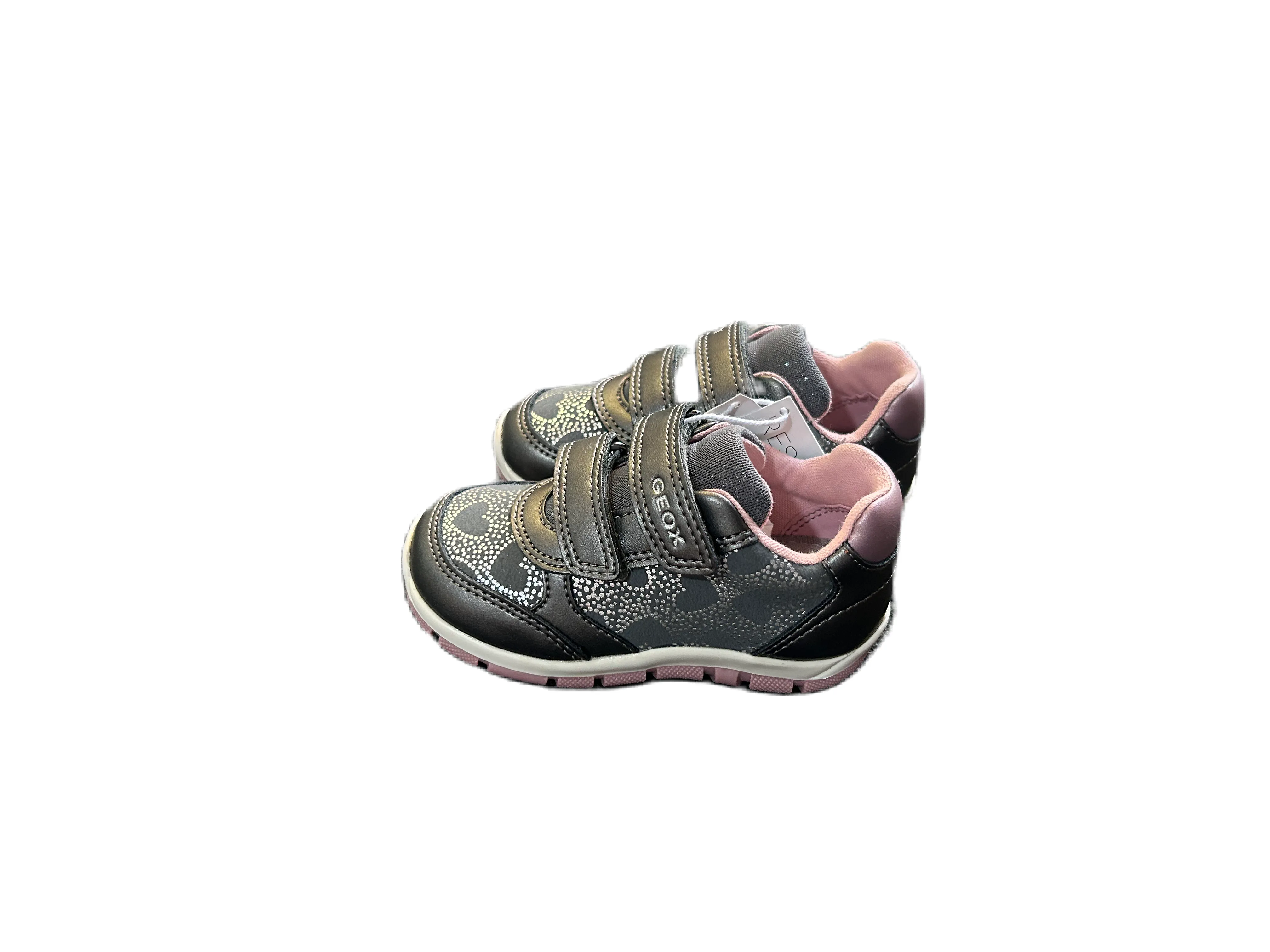 Geox B Heirs grey and pink trainer