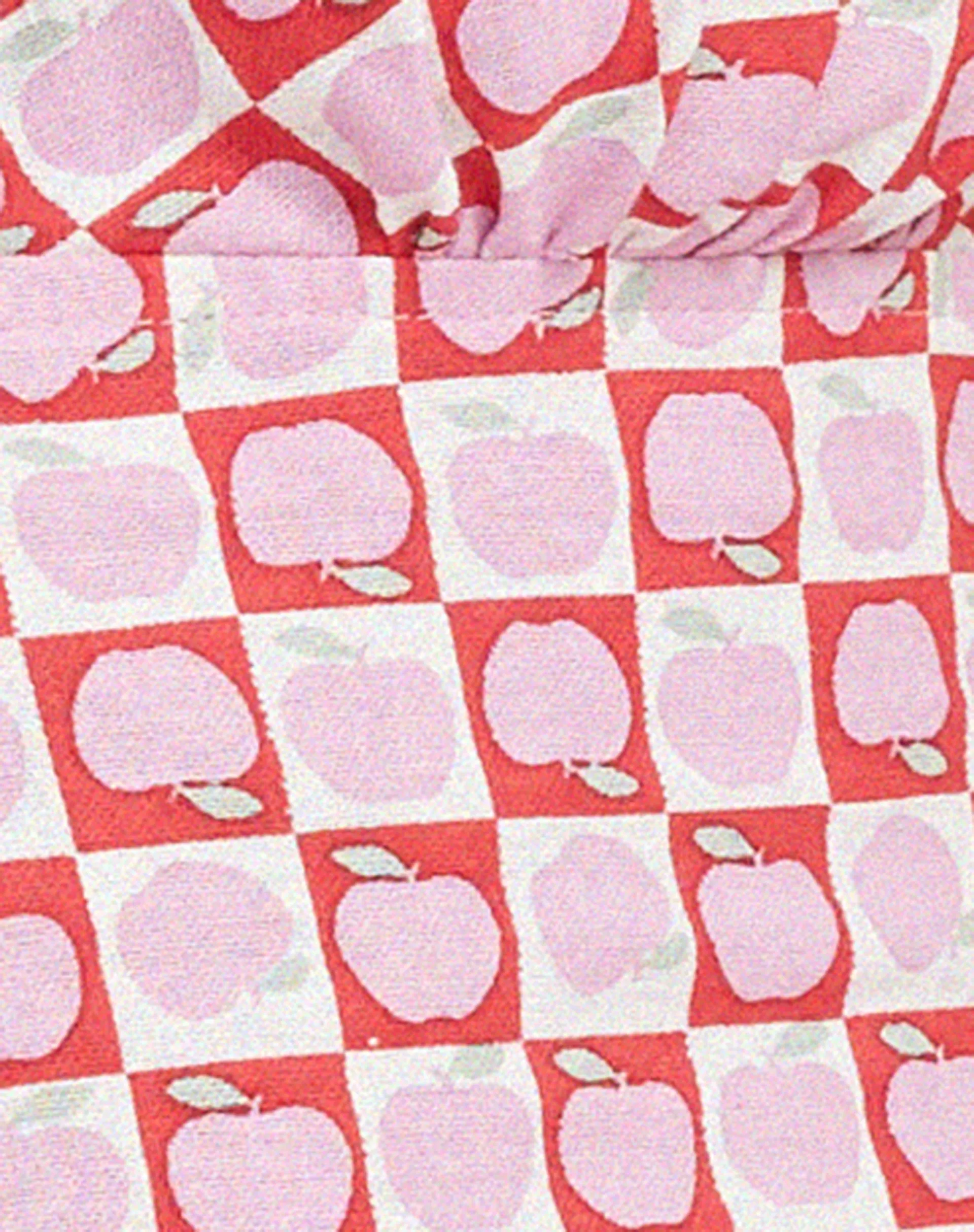 Haenji Crop Top in Apple Check Blush Red
