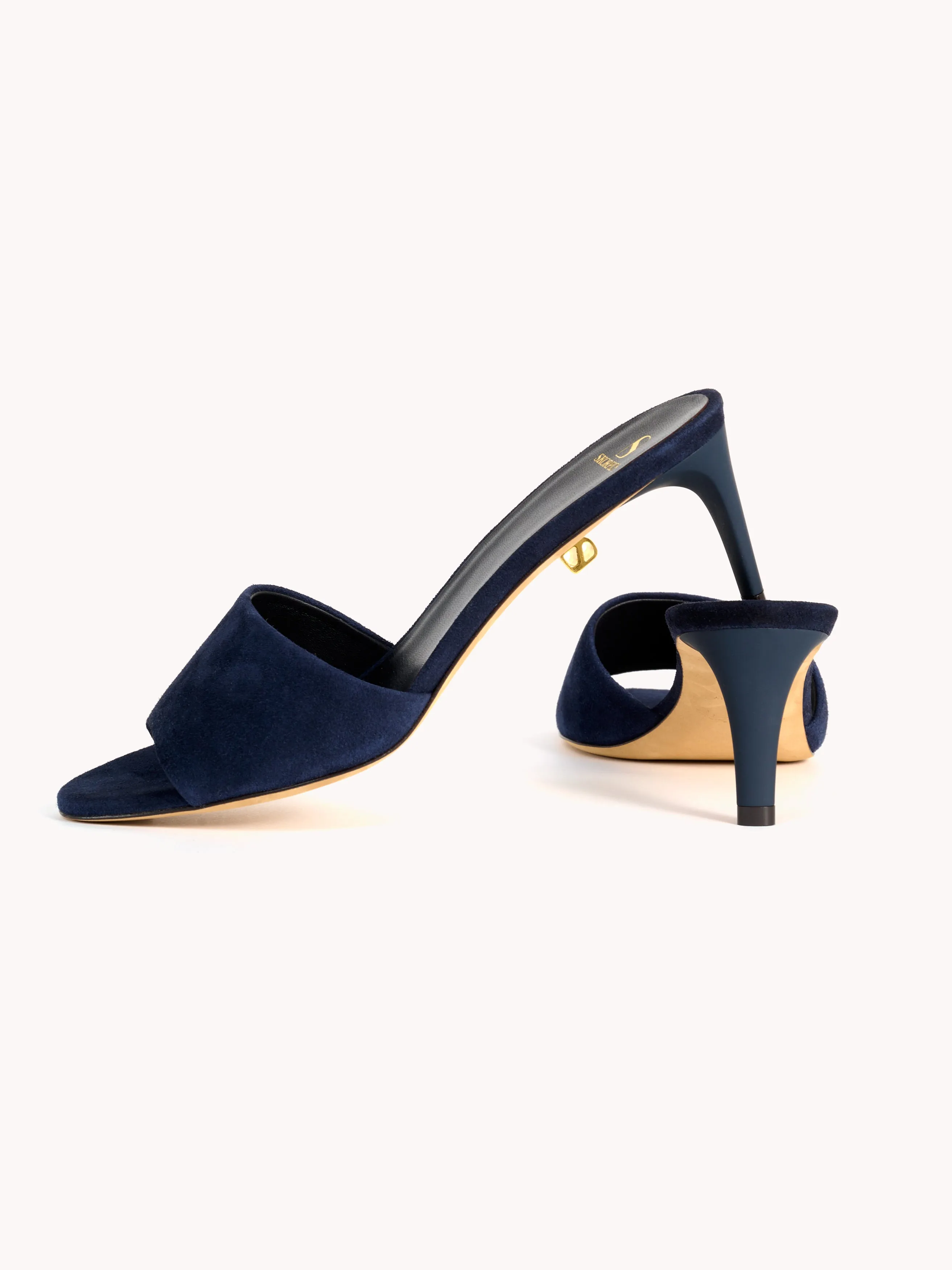 Ines Up Mid-heel Cachemire Navy Mules