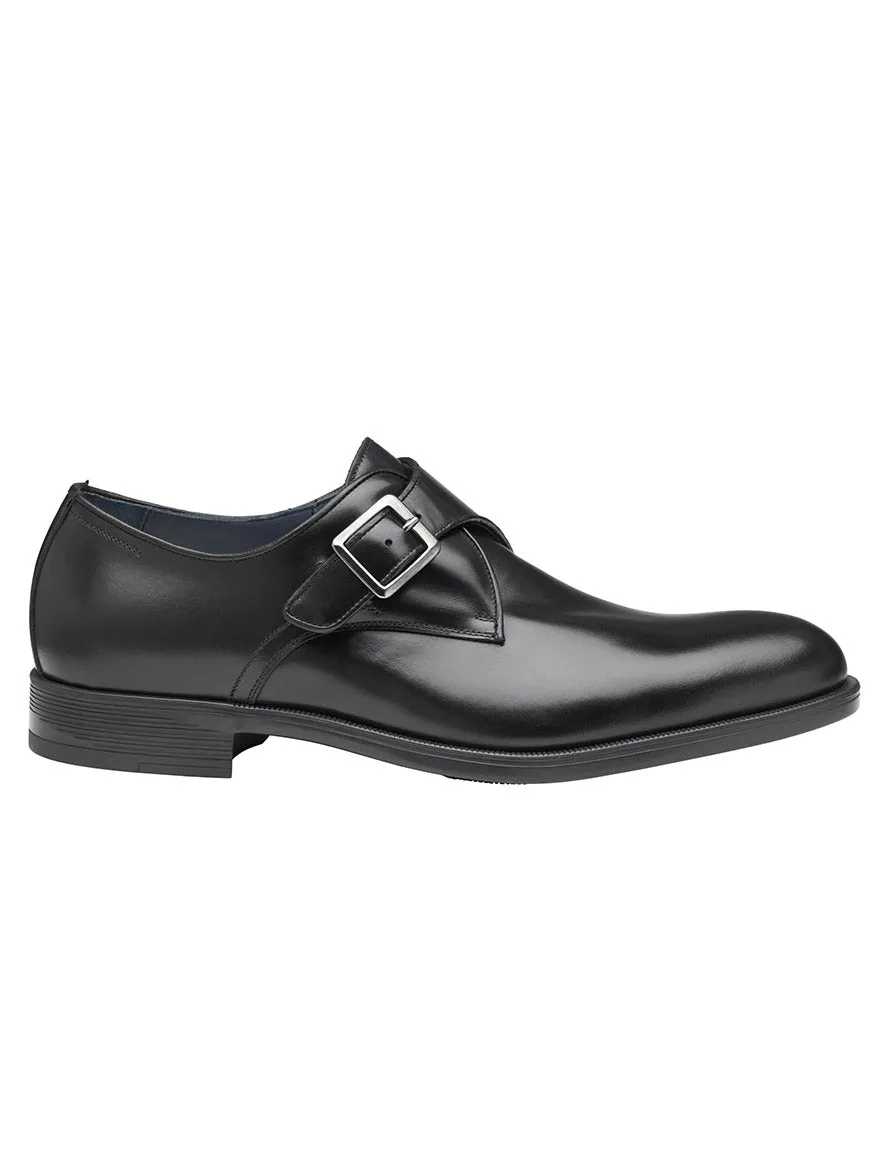 J & M Collection Flynch Monk Strap in Black Italian Calfskin