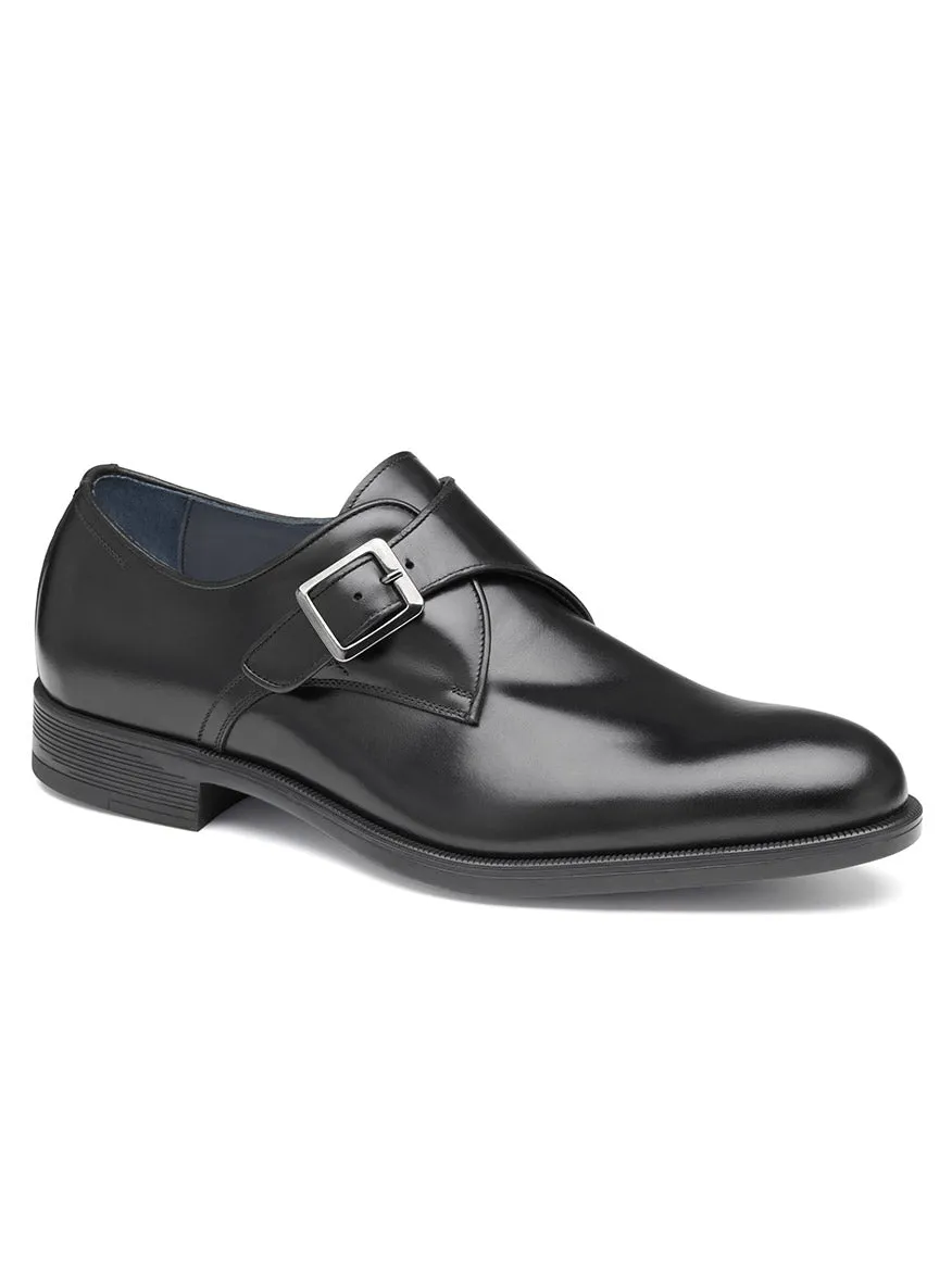 J & M Collection Flynch Monk Strap in Black Italian Calfskin