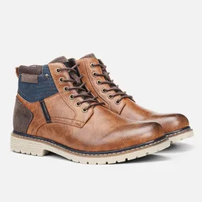 Men's Comfortable PU Leather Non-Slip Winter Boots