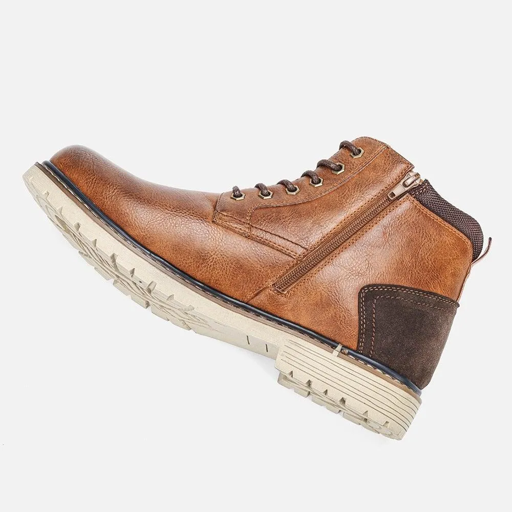 Men's Comfortable PU Leather Non-Slip Winter Boots