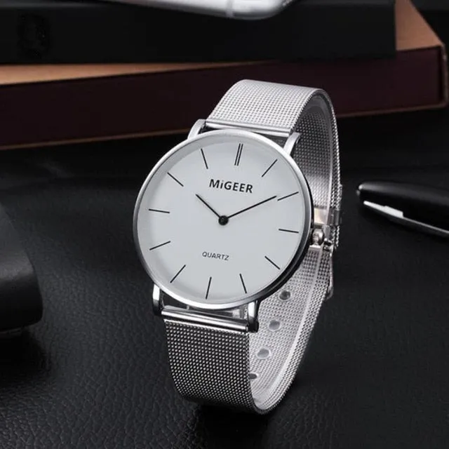 MIGEER Watch Men Top Brand Luxury Male Steel Watches Fashion Men's Watch Men Wrist Watch Clocks reloj hombre relogio masculino