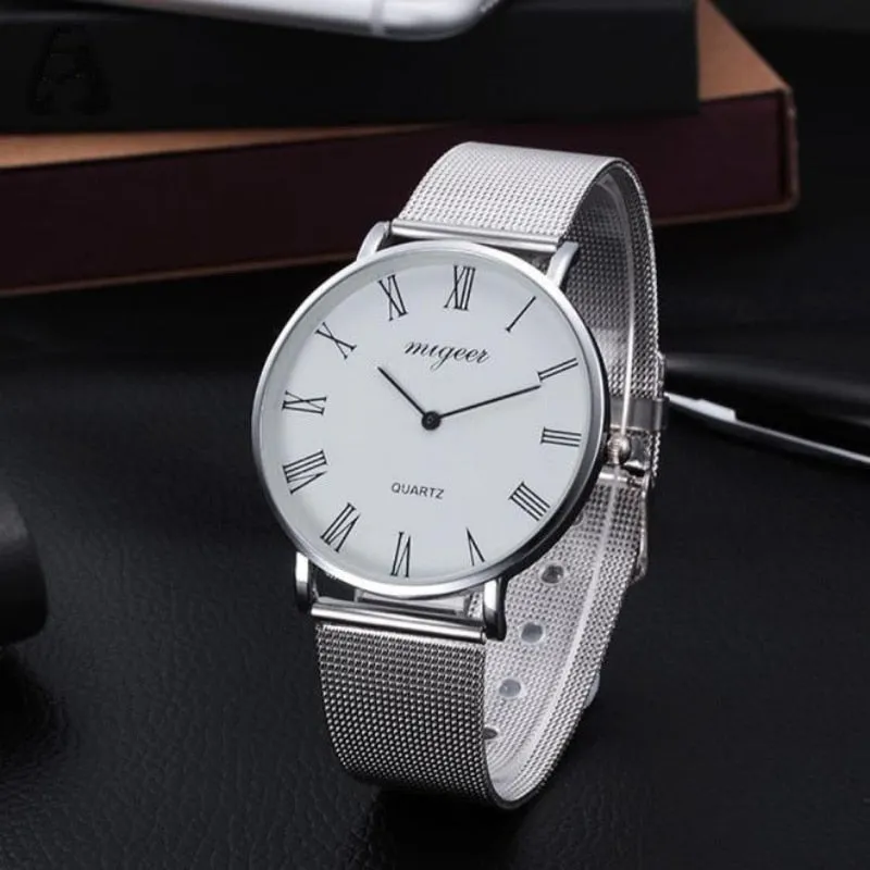 MIGEER Watch Men Top Brand Luxury Male Steel Watches Fashion Men's Watch Men Wrist Watch Clocks reloj hombre relogio masculino