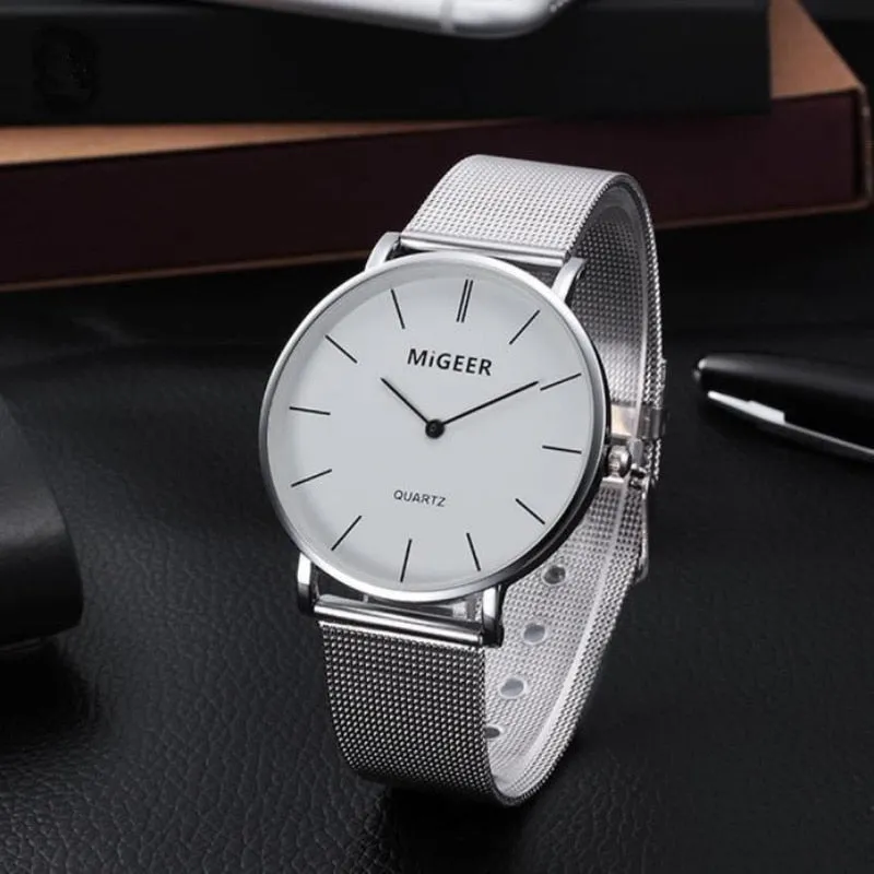 MIGEER Watch Men Top Brand Luxury Male Steel Watches Fashion Men's Watch Men Wrist Watch Clocks reloj hombre relogio masculino
