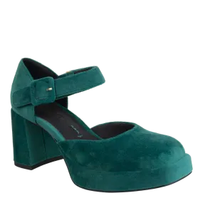NAKED FEET - ESTONIA in EMERALD Heeled Clogs