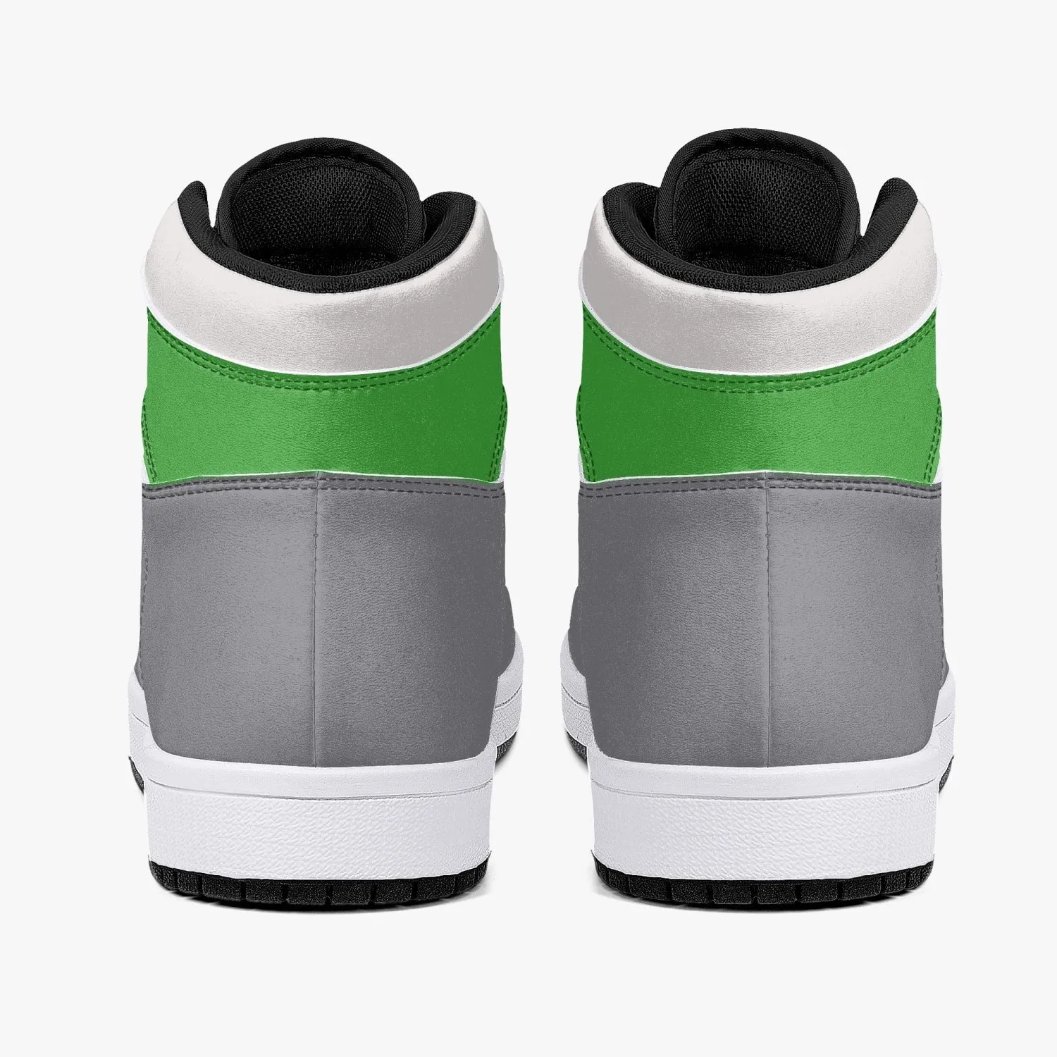 OOTAMAWAE Original Brand High-Top Leather Sneakers - Grey Green logo