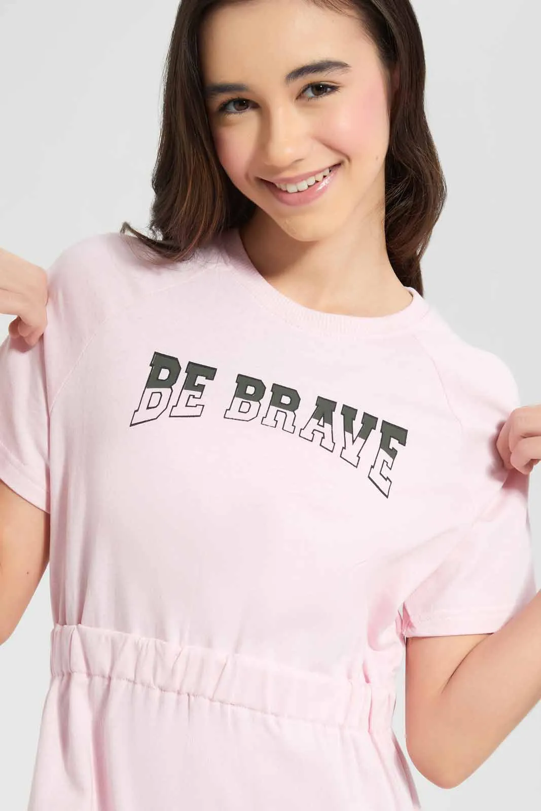 Pink Be Brave Sporty Dress