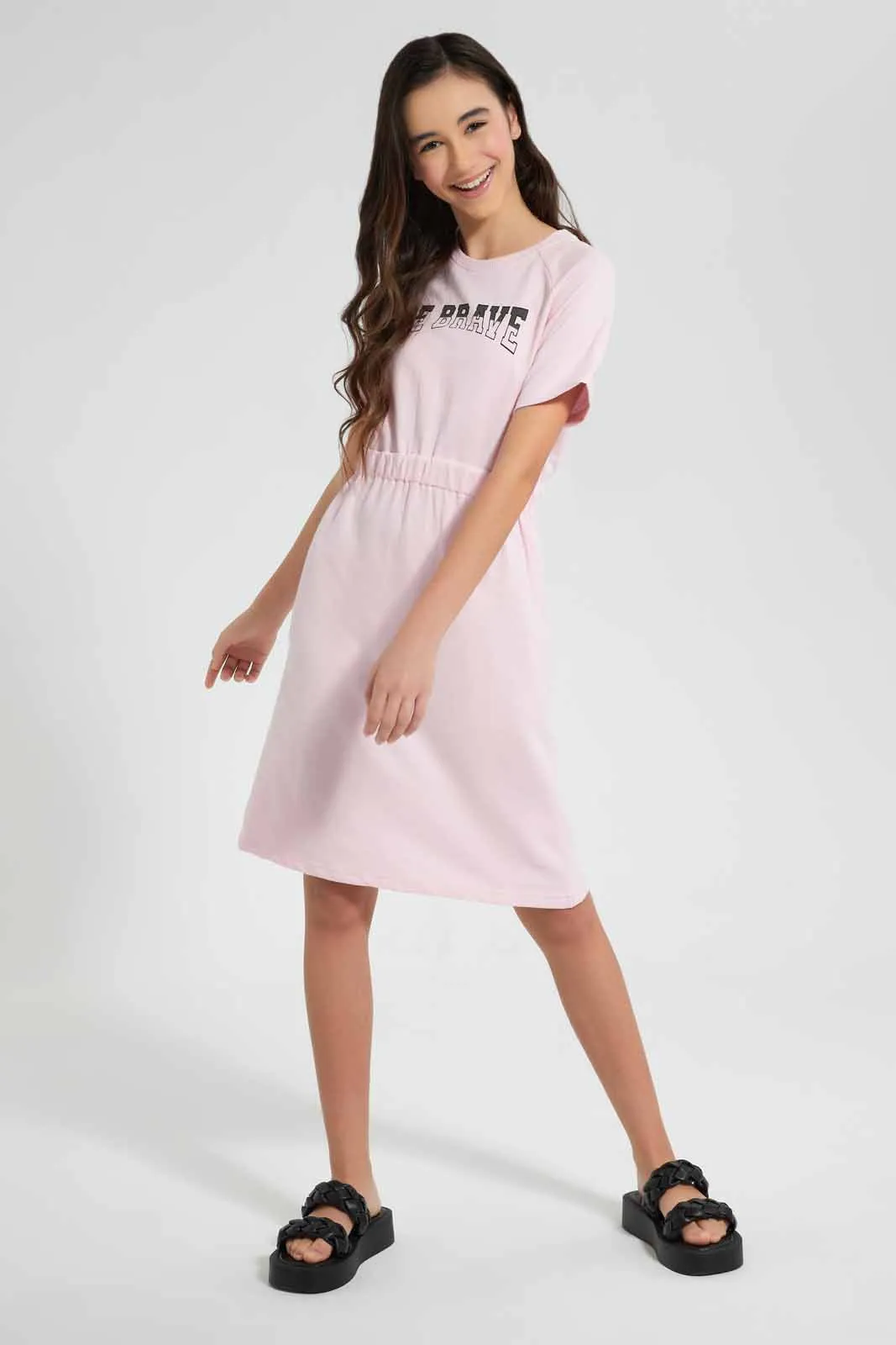Pink Be Brave Sporty Dress