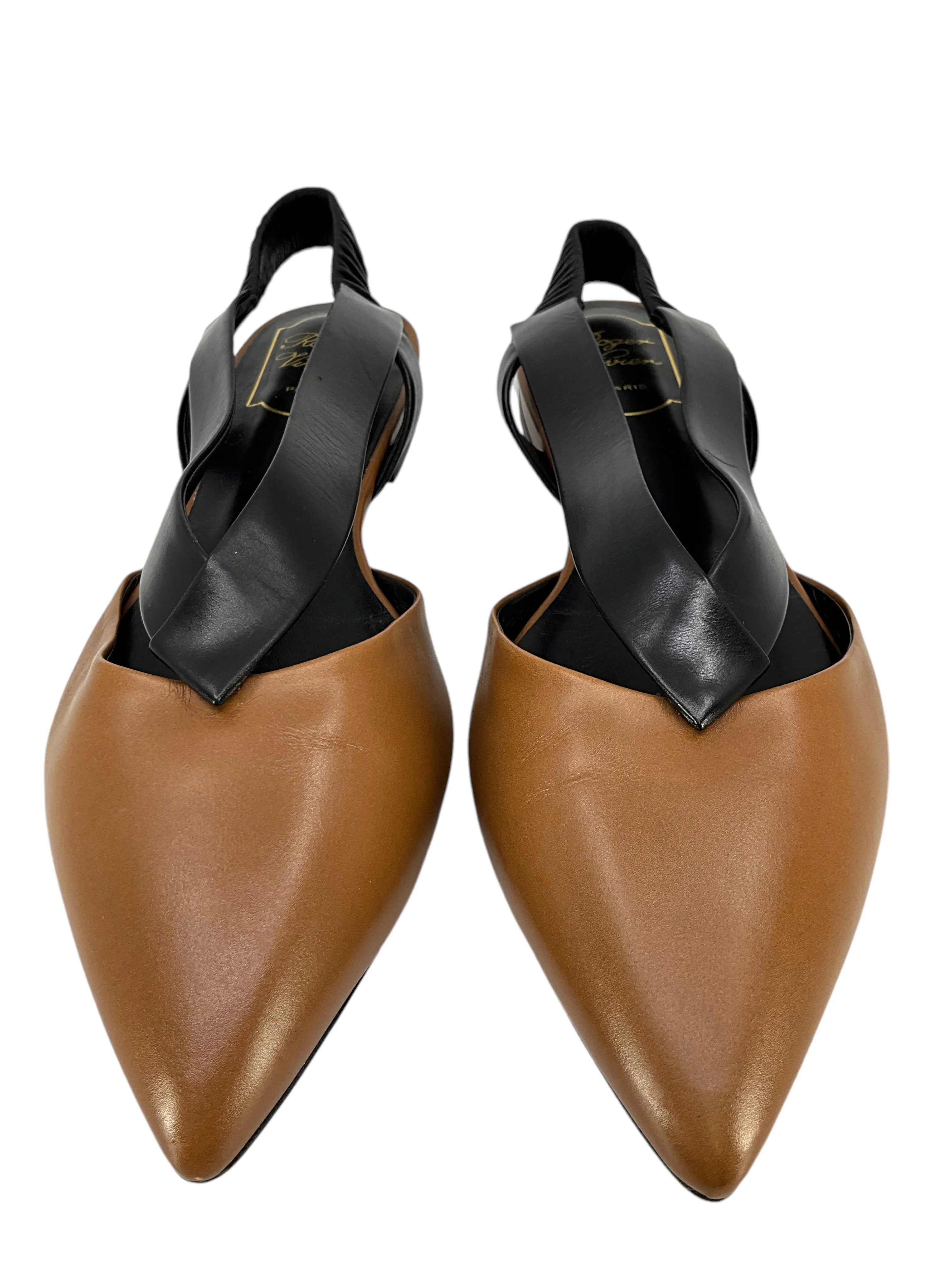 Roger Vivier Leather Point Toe Slingbacks Size 6