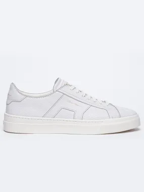 Santoni Double Buckle Sneaker in White