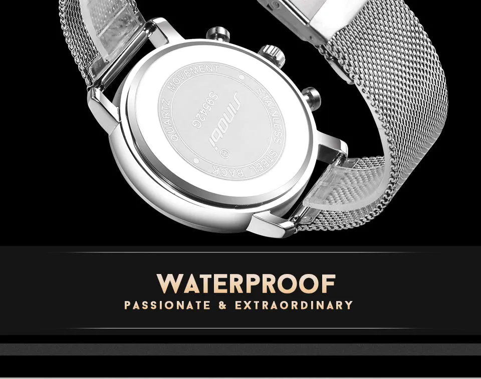 SINOBI Men's Watch Waterproof Sport Watch Men Watch Stainless Steel Wrist watches Clock saat relogio masculino erkek kol saati