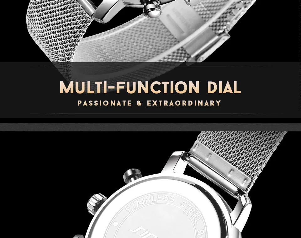 SINOBI Men's Watch Waterproof Sport Watch Men Watch Stainless Steel Wrist watches Clock saat relogio masculino erkek kol saati