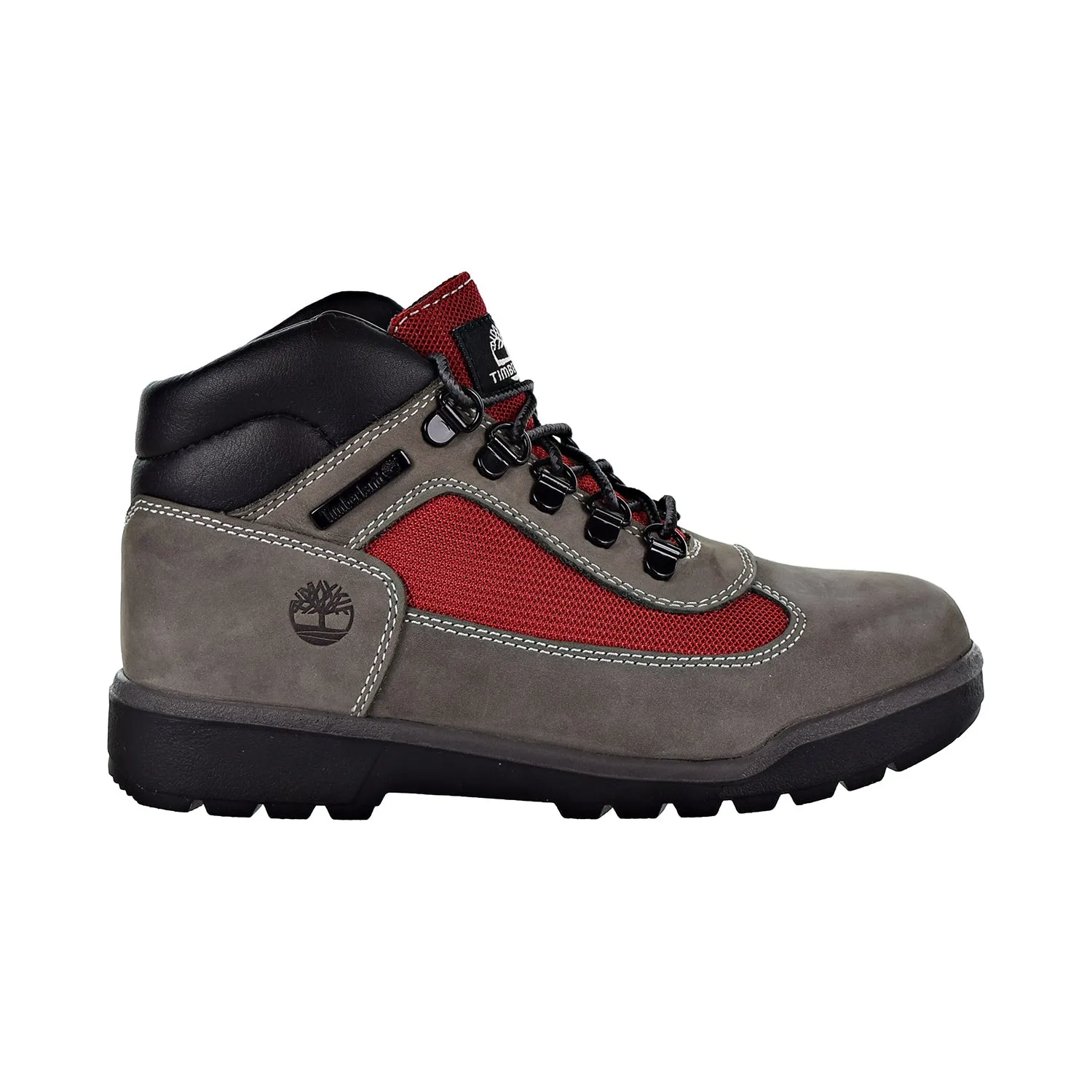 Timberland Field Boot L/F Mid Big Kids Shoes Grey/Red