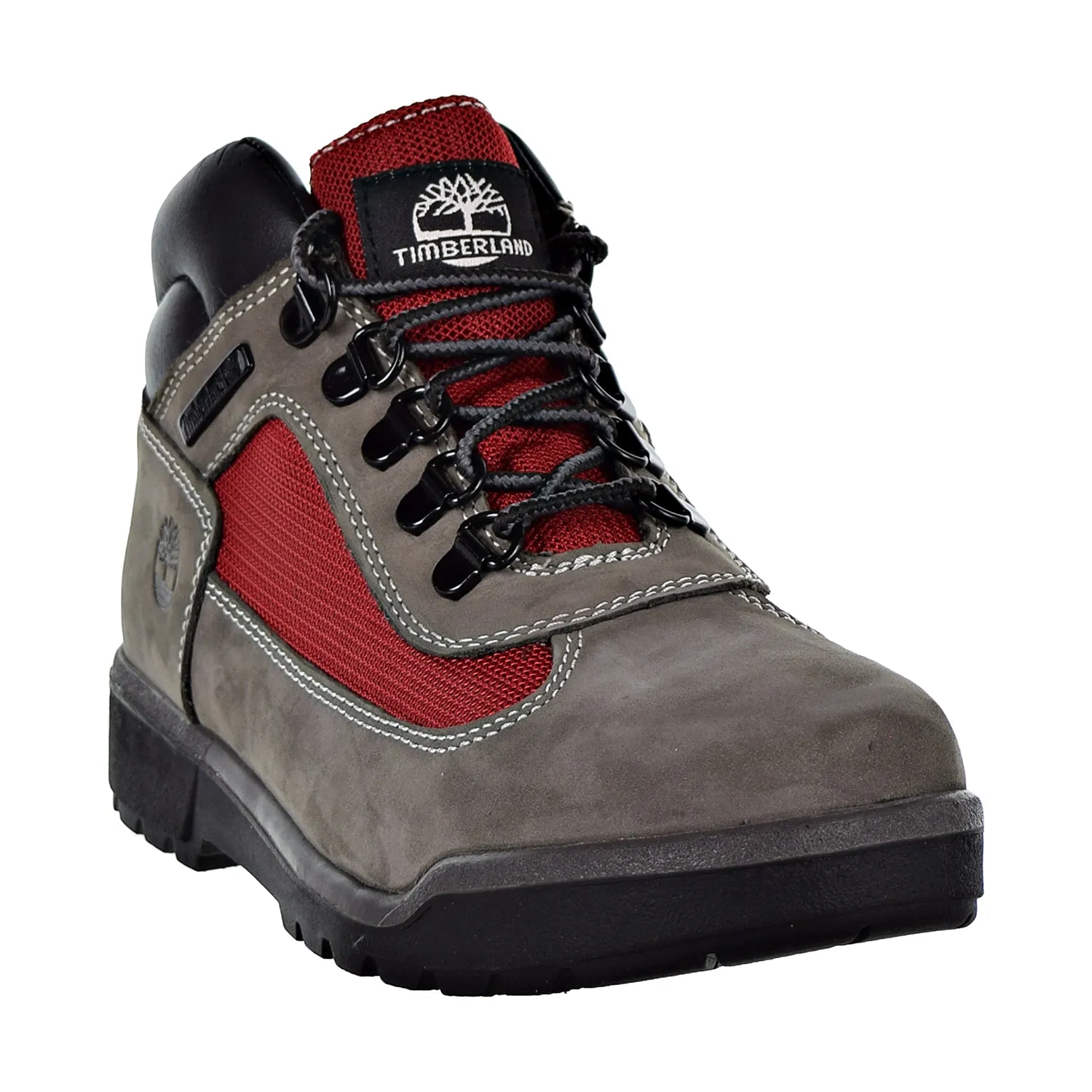 Timberland Field Boot L/F Mid Big Kids Shoes Grey/Red