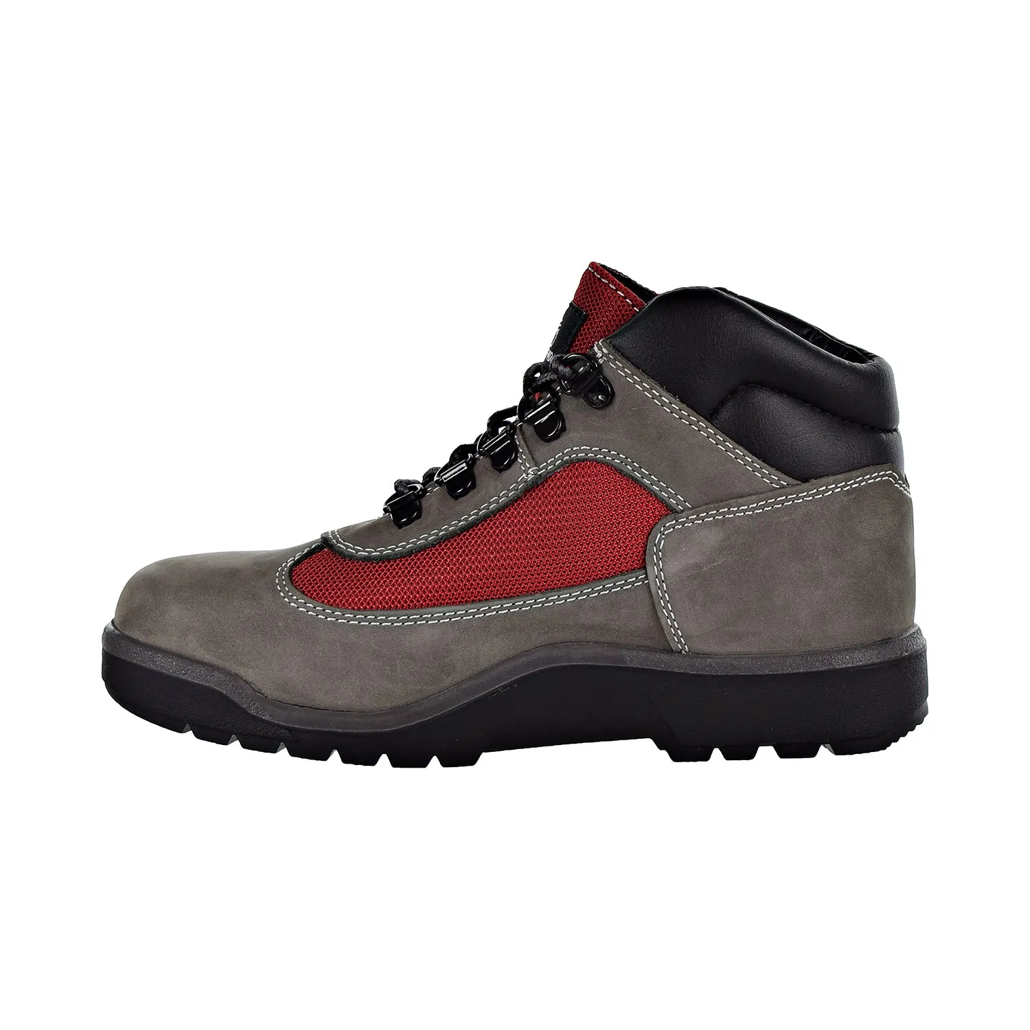 Timberland Field Boot L/F Mid Big Kids Shoes Grey/Red